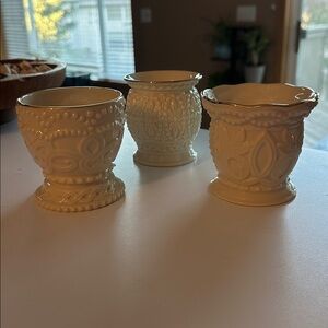 LENOX beaded tea lights with Gold Trim